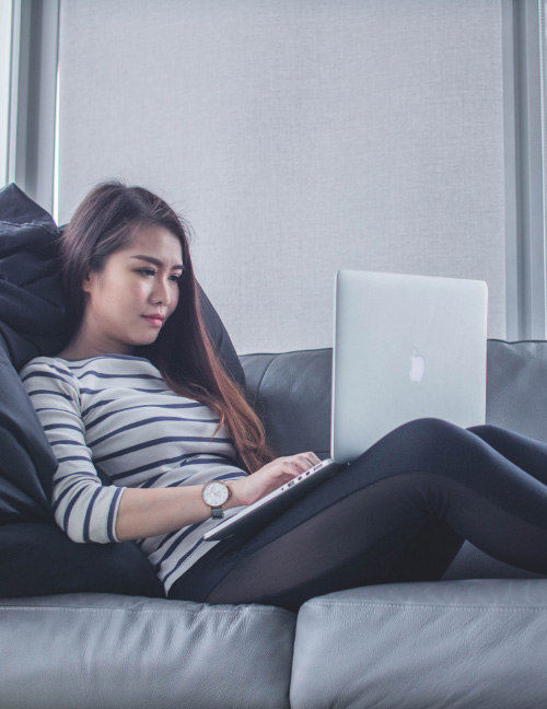 girl on a laptop